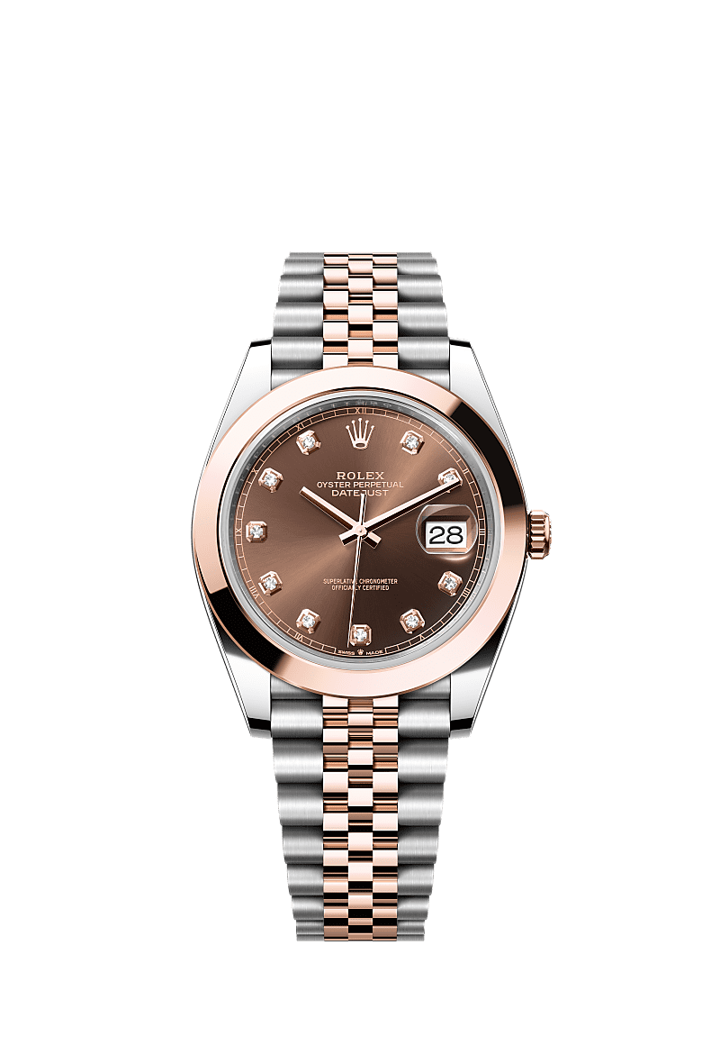 Datejust 126301 41mm Smooth Bezel Diamond Numbers RoseGold Silver Twotone AAA Quality Watch