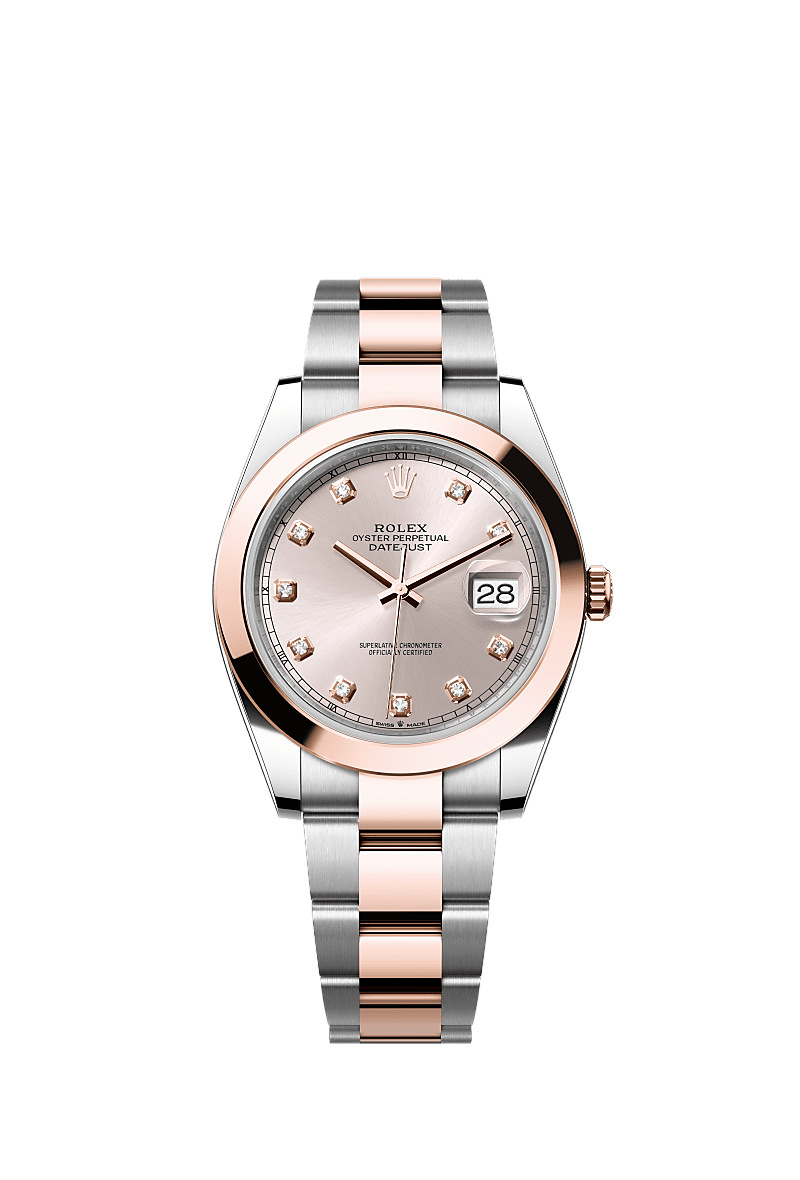 Datejust 126301 41mm Smooth Bezel Diamond Numbers RoseGold Silver Twotone AAA Quality Watch