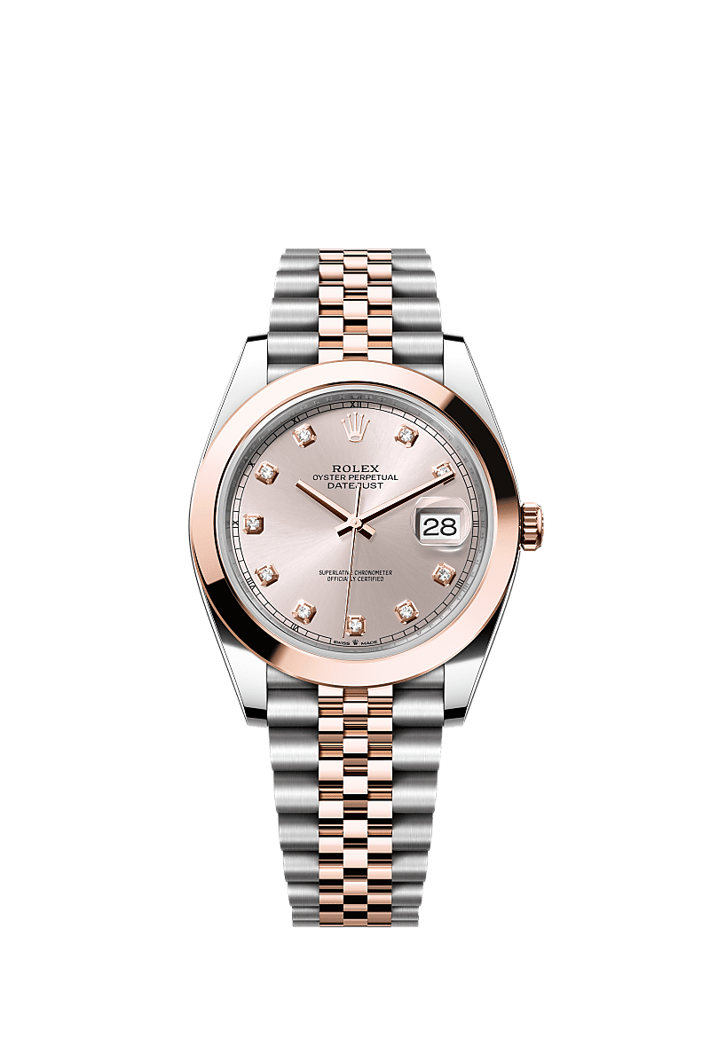 Datejust 126301 41mm Smooth Bezel Diamond Numbers RoseGold Silver Twotone AAA Quality Watch