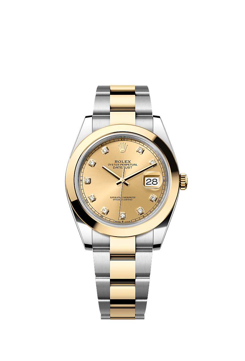 Datejust 126303 41mm Smooth Bezel Diamond Numbers Gold Silver Twotone AAA Quality Watch