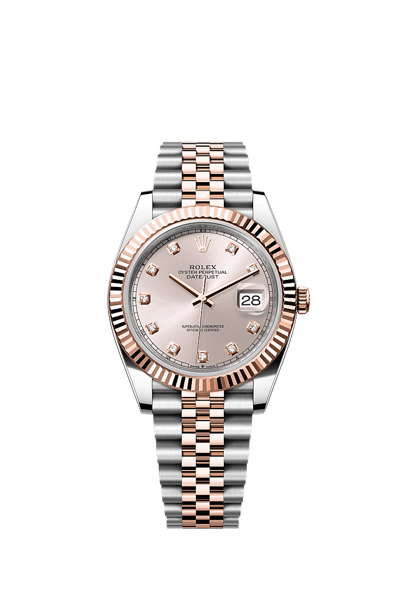 Datejust 126331 41mm Fluted Bezel Diamond Numbers RoseGold Silver Twotone AAA Quality Watch