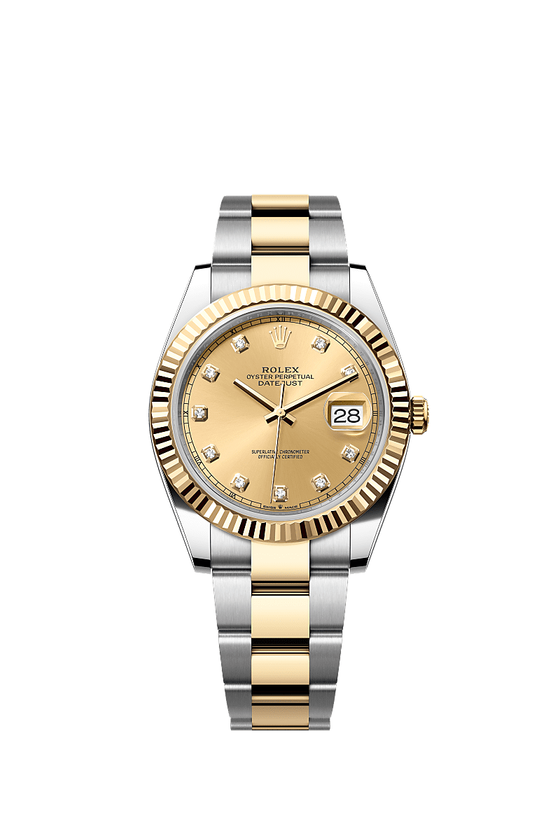 Datejust 126333 41mm Fluted Bezel Diamond Numbers Gold Silver Twotone AAA Quality Watch