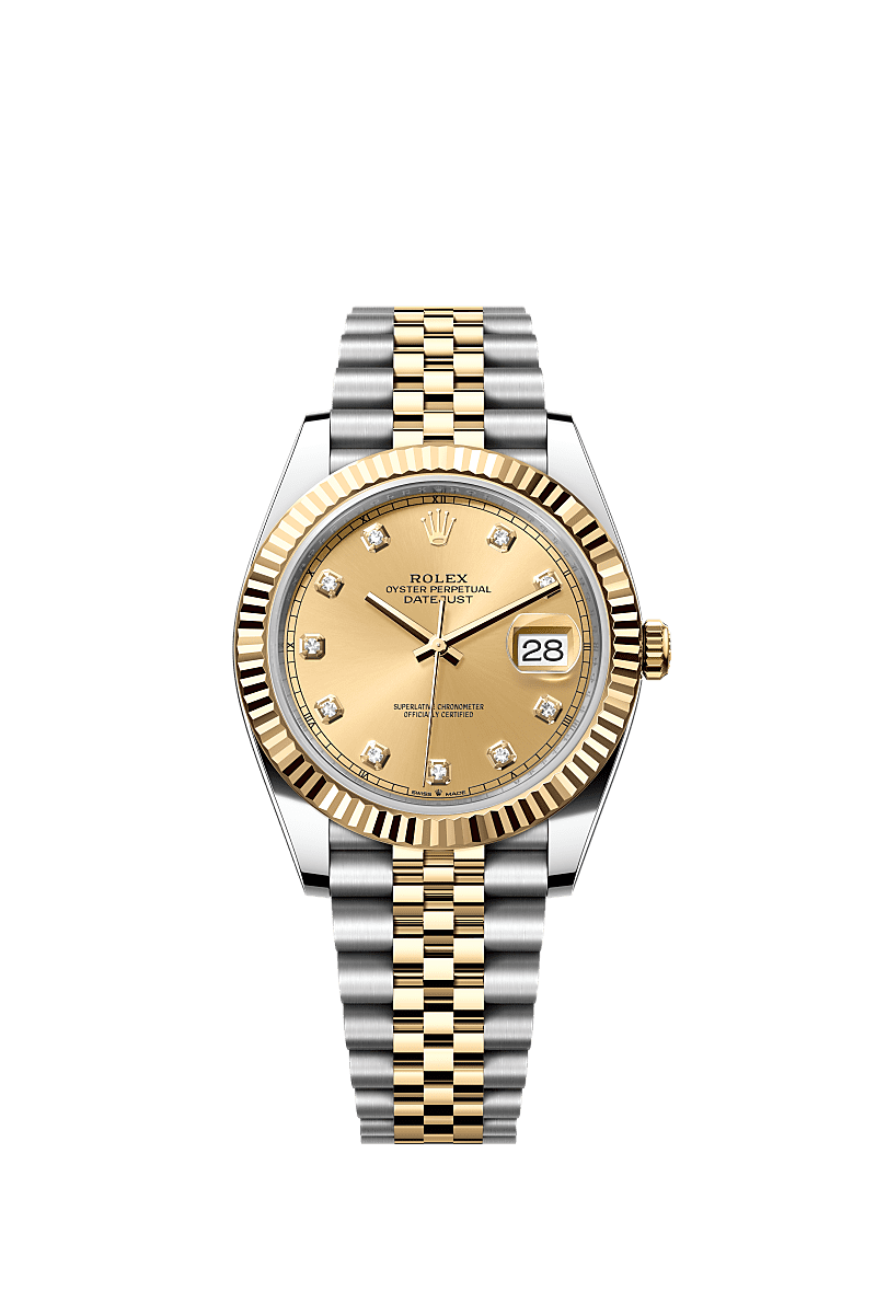 Datejust 126333 41mm Fluted Bezel Diamond Numbers Gold Silver Twotone AAA Quality Watch
