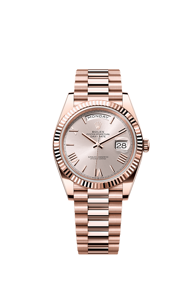 Daydate 228235 40mm Fluted Bezel Roman Number Rosegold AAA Quality Watch
