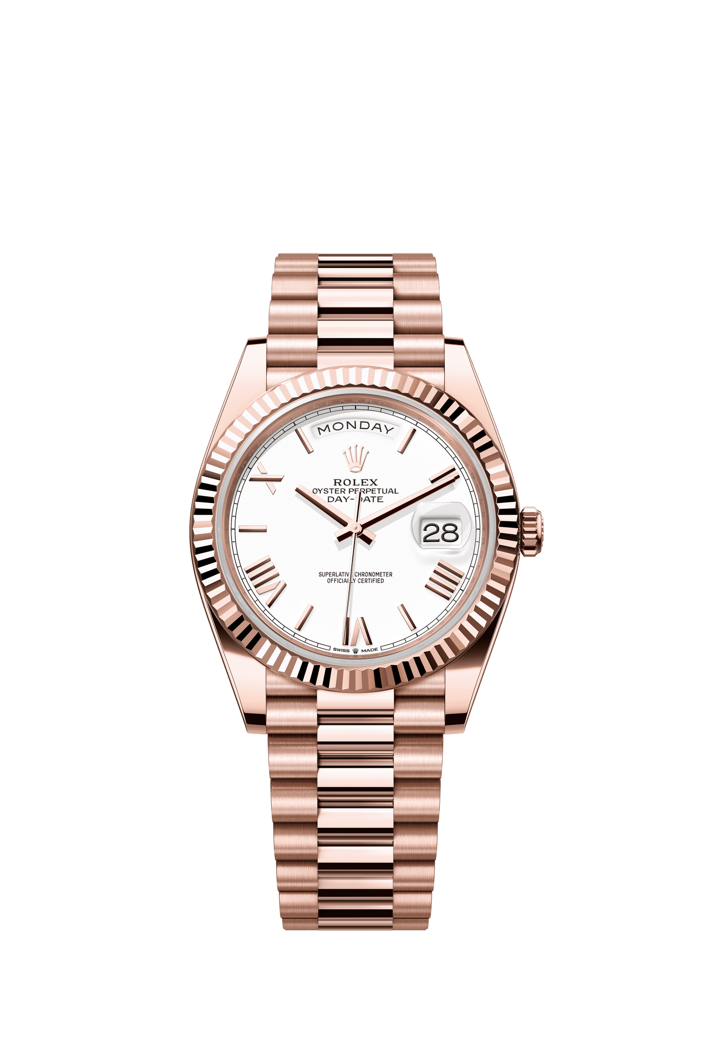 Daydate 228235 40mm Fluted Bezel Roman Number Rosegold AAA Quality Watch