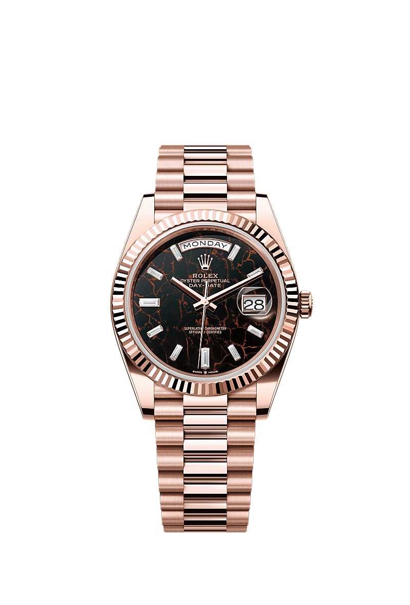 Daydate 228235 40mm Fluted Bezel Diamond Number Rosegold AAA Quality Automatic Watch