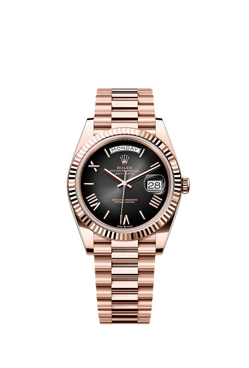Daydate 228235 40mm Fluted Bezel Roman Number Rosegold AAA Quality Watch