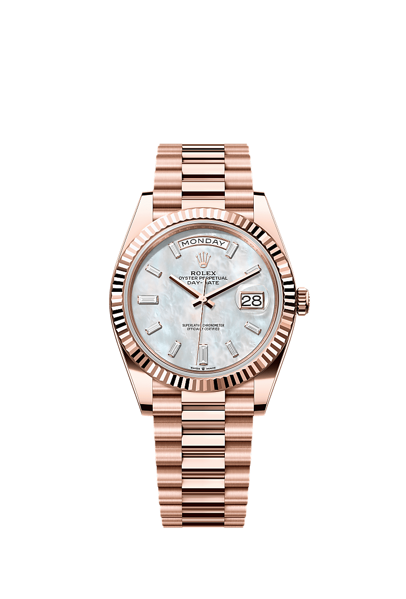 Daydate 228235 40mm Fluted Bezel Diamond Number Rosegold AAA Quality Automatic Watch