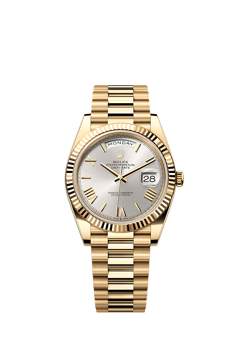 Daydate 228238 40mm Fluted Bezel Roman Number Gold AAA Quality Watch