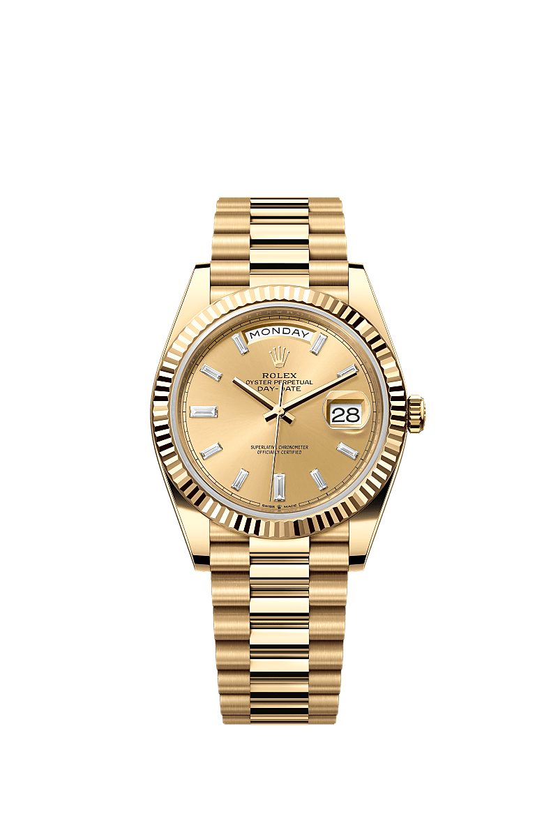 Daydate 228238 40mm Fluted Bezel Diamond Number Gold AAA Quality Watch
