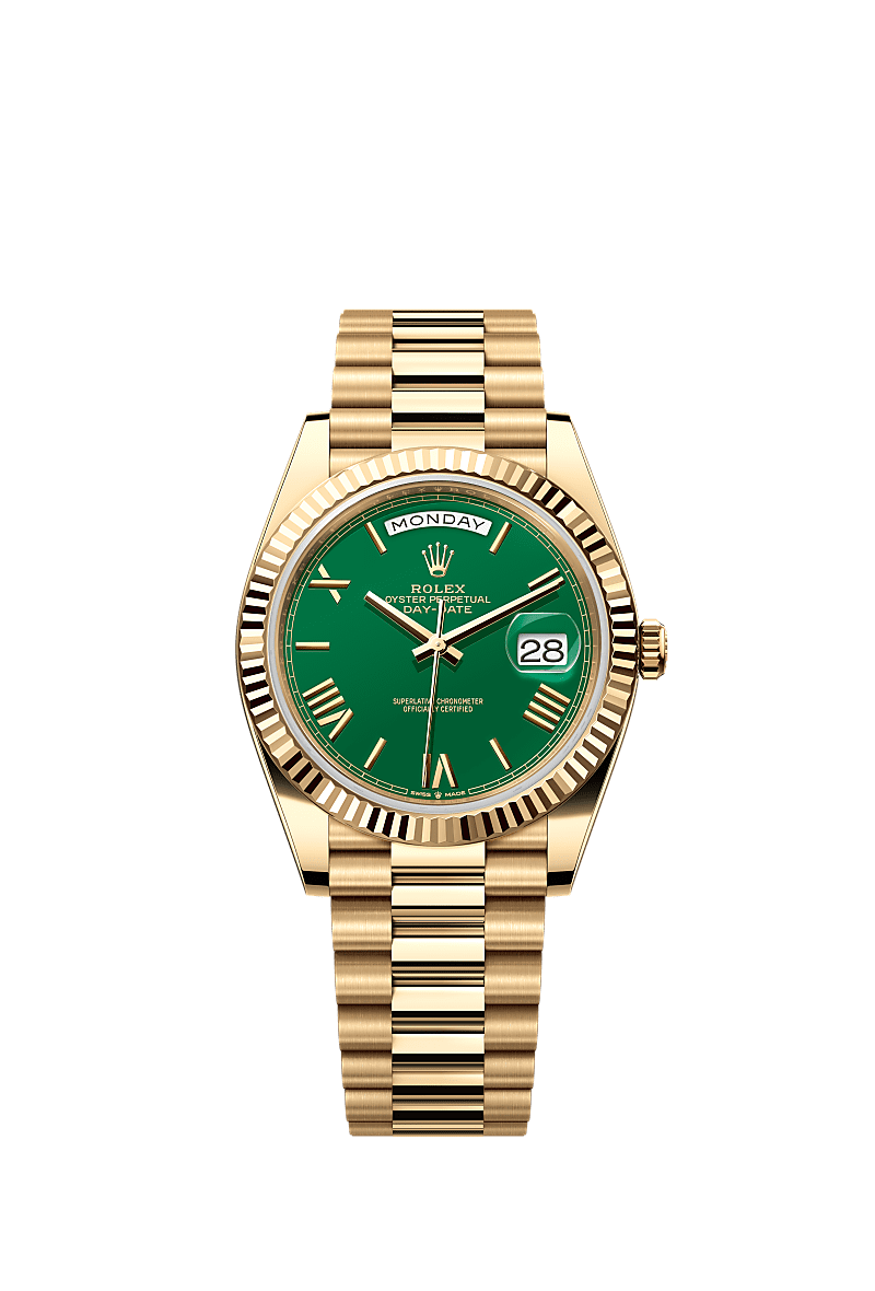 Daydate 228238 40mm Fluted Bezel Roman Number Gold AAA Quality Watch