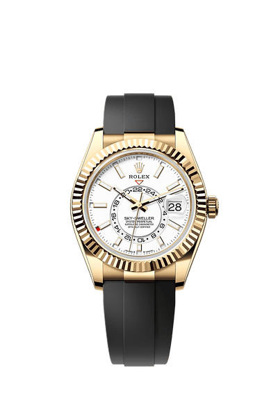 42mm Sky-Dweller 336238 Golden Case Rubber Belt Automatic Watch
