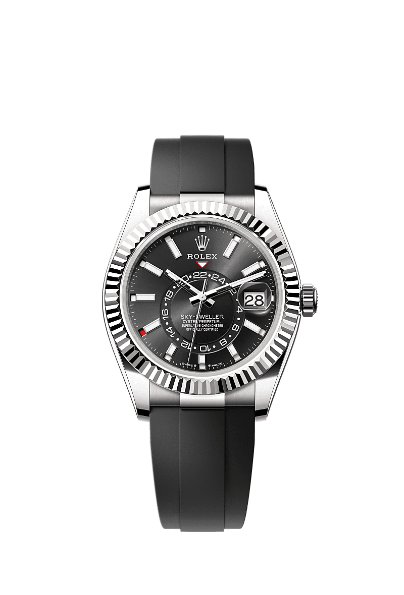 42mm Sky-Dweller 336239 Silver Case Rubber Belt Automatic Watch