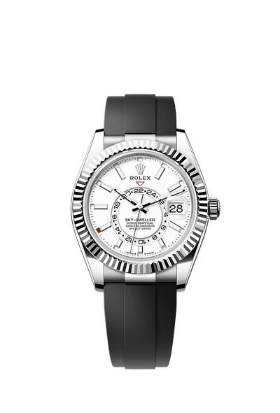 42mm Sky-Dweller 336239 Silver Case Rubber Belt Automatic Watch